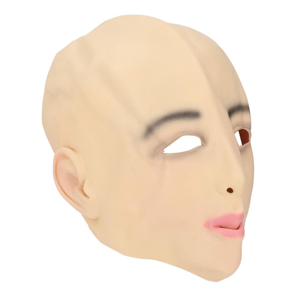Реалистичная женская латексная маска на всю голову с отверстиями для рта и глаз, косметическая накладка, реалистичная латексная маска на голову, имитирующая человеческое лицо