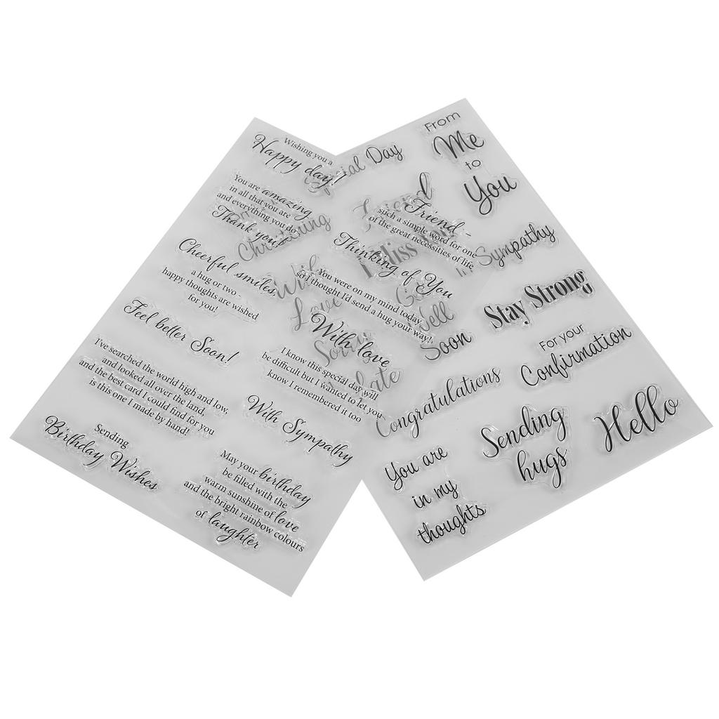 2 шт. Прозрачные штампы Материал Прозрачная печать Внешний вид Изготовление Легкий вес Тиснение Машина