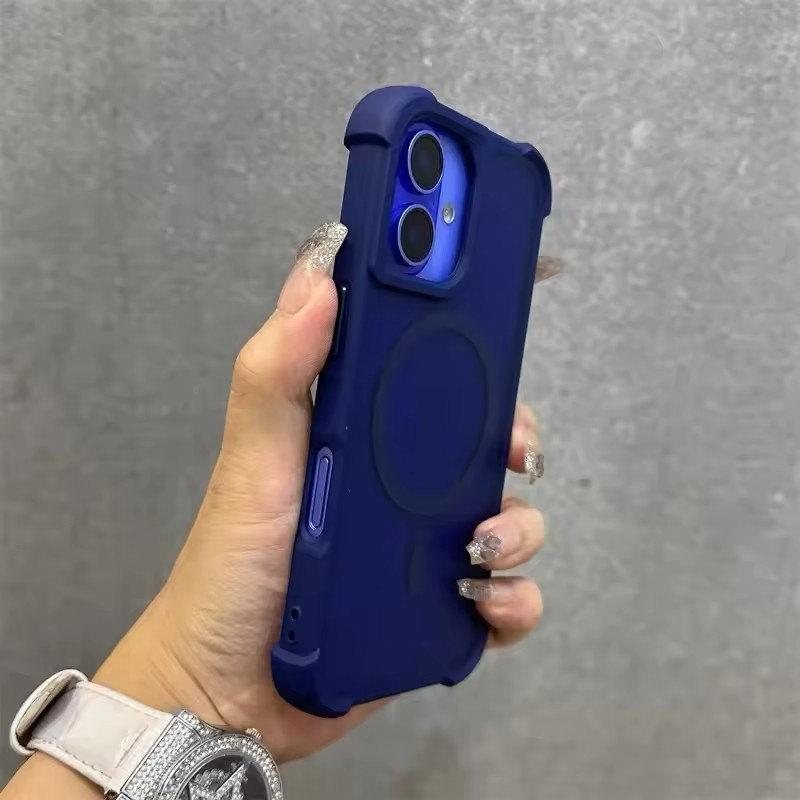 Магнитный роскошный матовый противоударный защитный чехол для iPhone 16 15 14 13 12 Pro Max с беспроводной зарядкой для чехла Magsafe