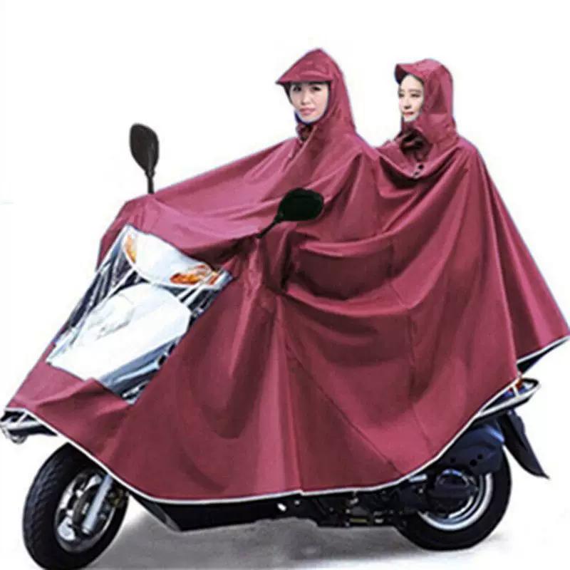 New Model Raincoat for Two-Person Electric Scooter/Motorcycle, Adult Riding Poncho for Single Rider, Enlarged and Thickened