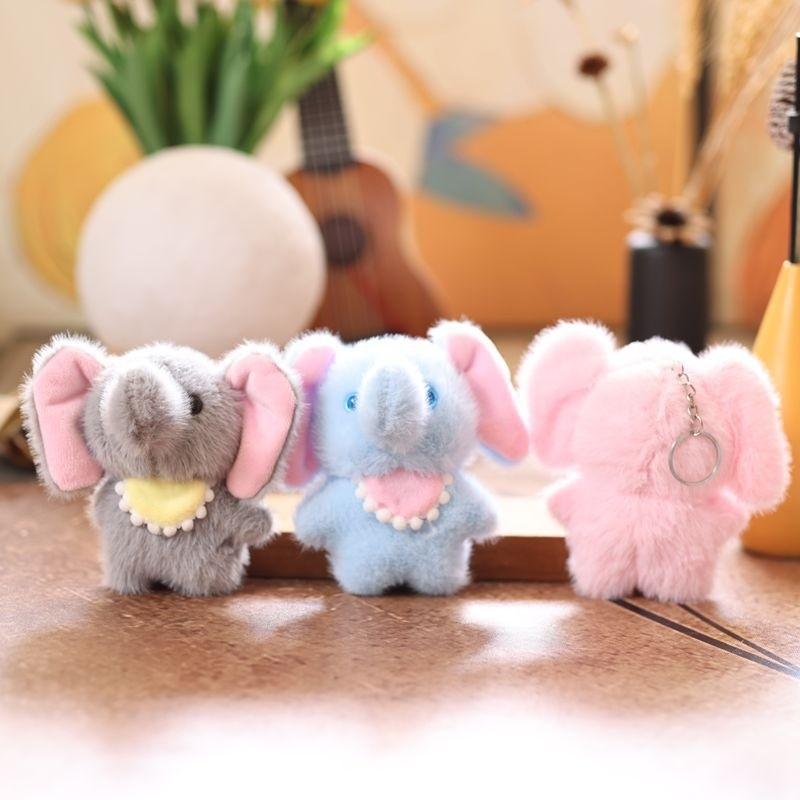 Soft Cute Plush Scarf Elephant Keychain Stuffed Animal Gift For Teens Kids Girls
