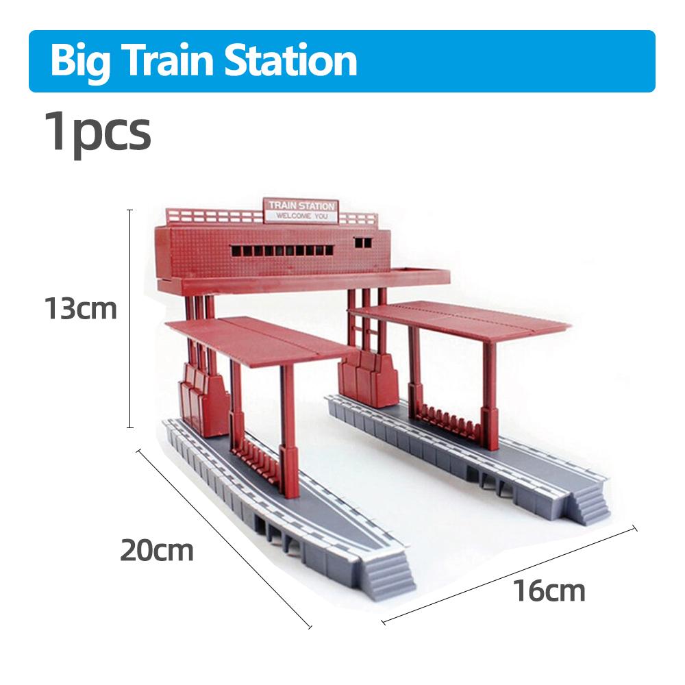 All Kinds of Plastic Rail Train Track Parts Accessories Station/Gas Station/Traffic Light/Bridge Special Gift for Children X1