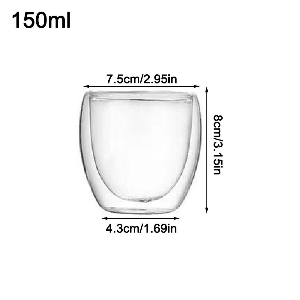 150/250/350/450 мл Чашка из высокоборосиликатного стекла с двойными стенками, термостойкая, для молока