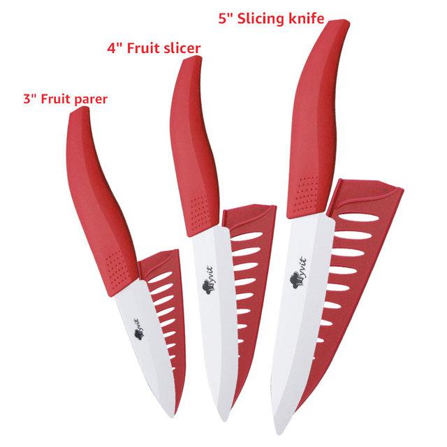 Ceramic Knives Kitchen Knives 3 4 5 6 Inch Chef Knife Cook Set+peeler White Zirconia Blade