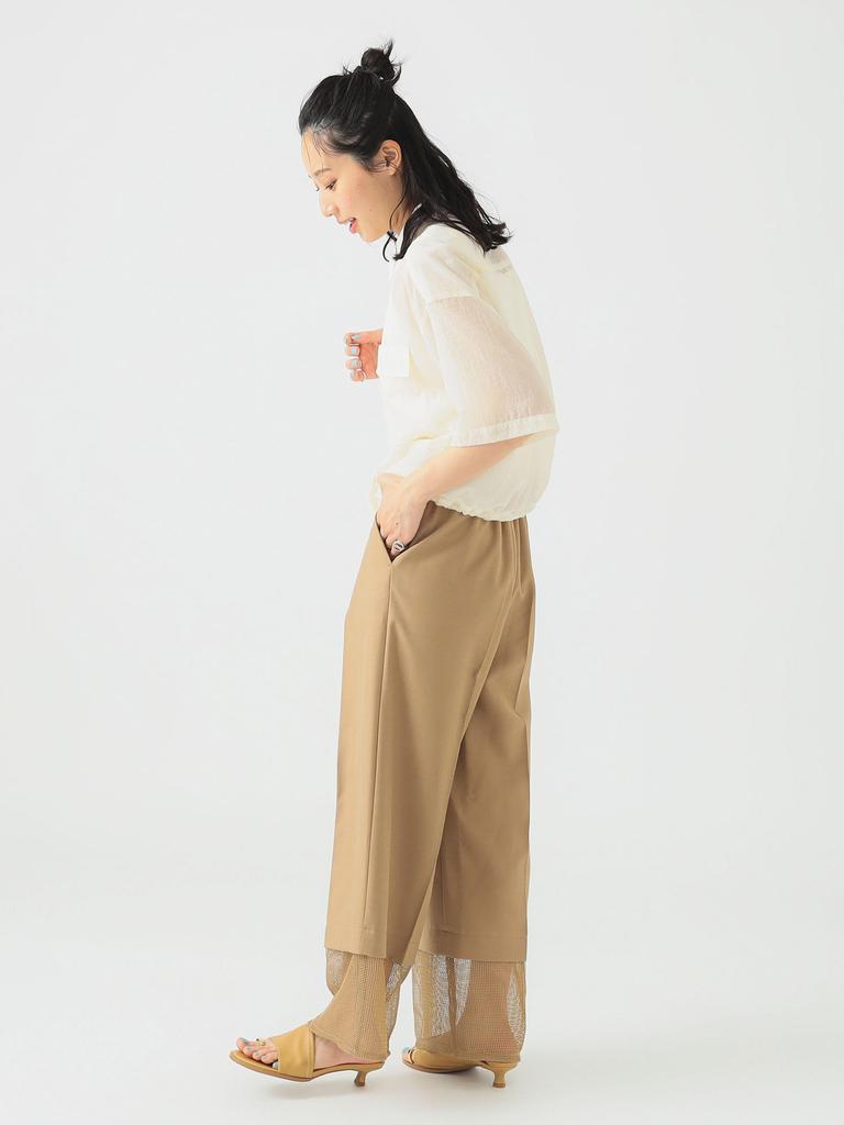 B:MING LIFE STORE by BEAMS Women's Water-Repellent Sheer Shirt (S-M) IVORY S