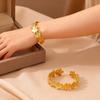 Flower Chunky Cuff Bangle Gold Color Open Cuff Bangle Flower Cuff Bangle  Party Accessories Gifts