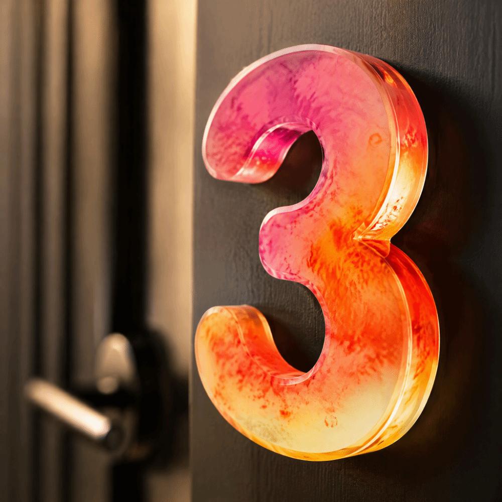 Self Adhesive House Number Stickers 3D Raised Address Number Sign Door Number Plaque  Office