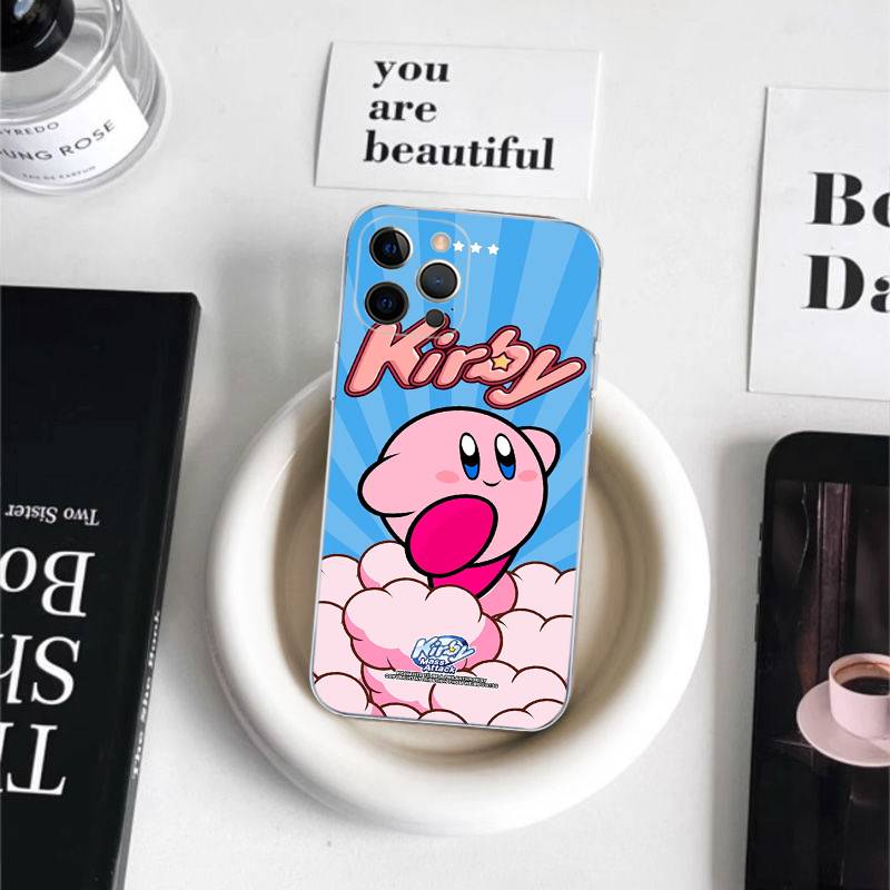 Милый чехол для телефона K-Kirbys для iPhone 17 16 15 14 13 11 12 Pro Max 16 Plus Прозрачный