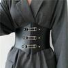 European & American Elastic Wide Waistband Women's Decorative Leather Belt for Dresses and Shirts