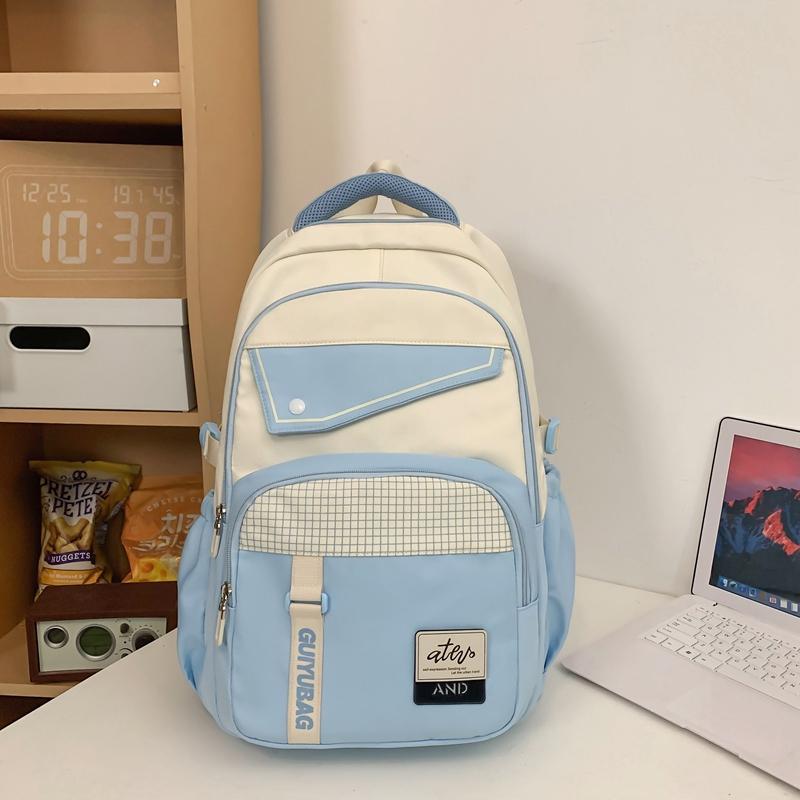 Цветной блок школьный рюкзак для школьников большой емкости рюкзак для пар женский рюкзак мужской дорожный рюкзак