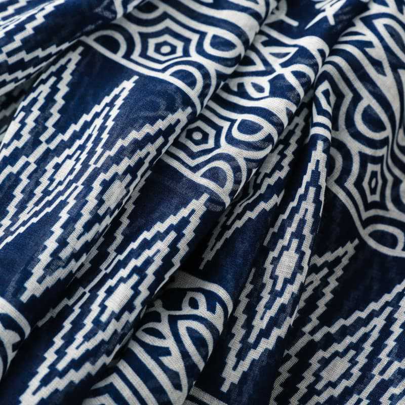 Women'S Soft Navy Blue Bohemian Tassel Scarf, Fashionable Scarf, Headscarf, Travel, Vacation, Beach Wrap, Shawl for Weekend Casual