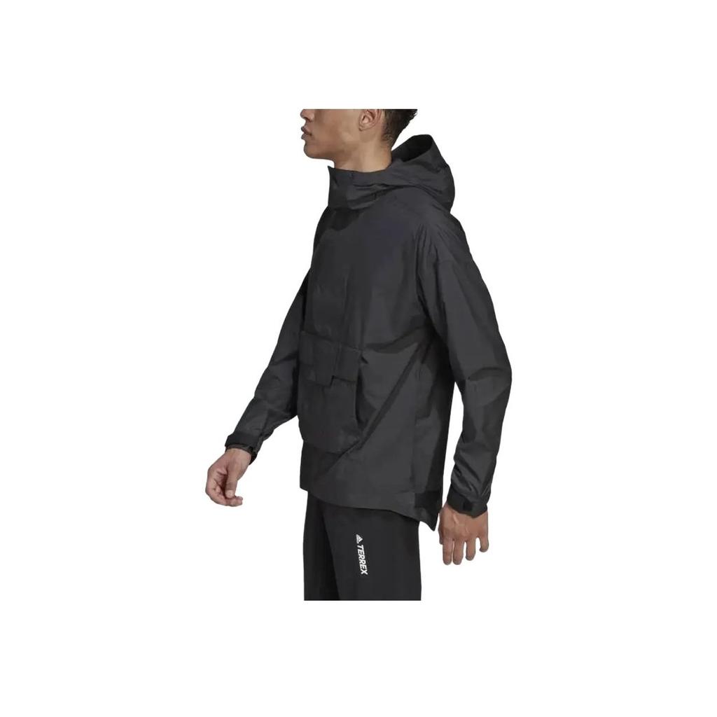 adidas Terrex однотонная удобная куртка-пуловер с капюшоном и длинными рукавами, мужские куртки, черная H55923