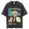 Demon Slayer Anime Printed Tshirt Mens and Womens Washed Tshirt High Quality Vintage Cotton Tshirt Harajuku YK Tops