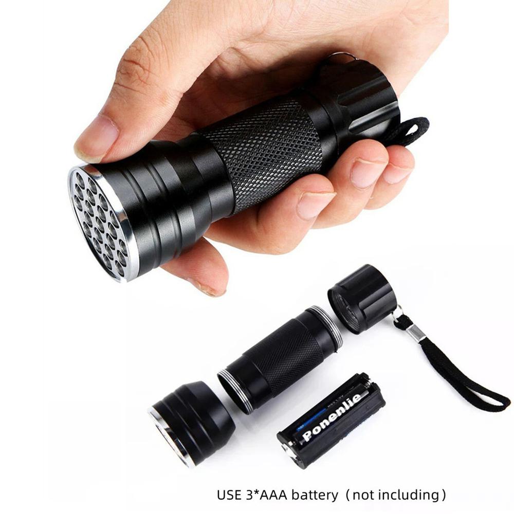 UV Flashlight with 21 LEDS 395NM Ultra Violet Torch Light Lamp Blacklight Detector for Dog Urine Pet Stains and Bed Bug