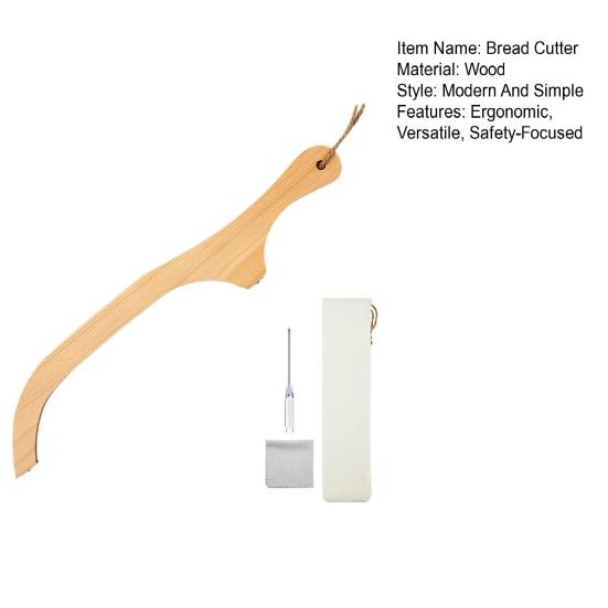 Bread Slicer for Homemade Bread Right/Left-Handed Serrated Knife with Wooden Handle Stainless Steel Bread Cutter for Bagels