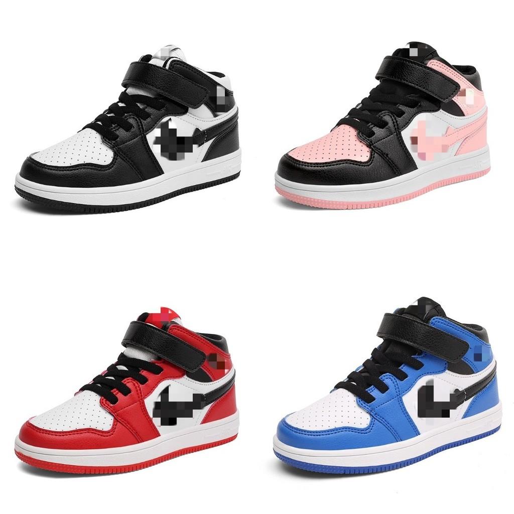 Стильные дышащие детские баскетбольные кроссовки Aj1 с высоким верхом для мальчиков и девочек в ярких цветах