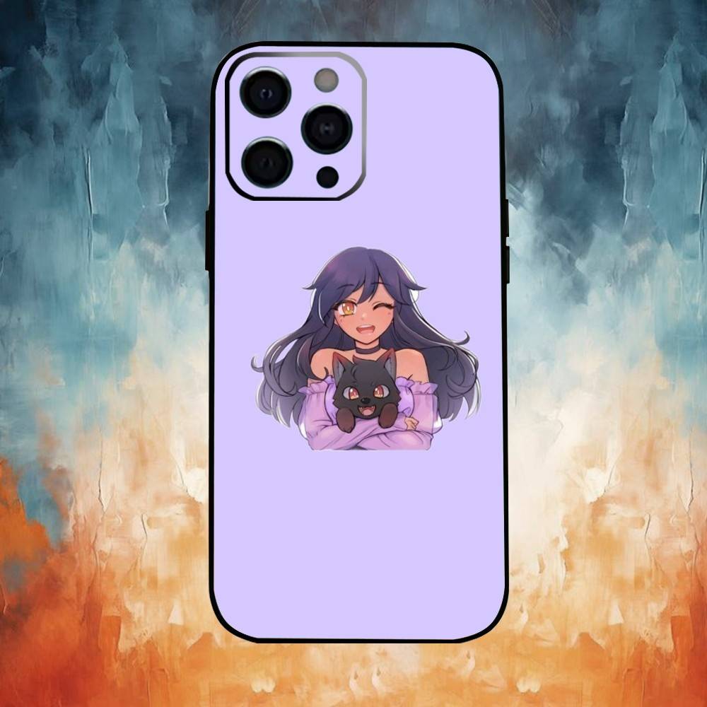 A-Aphmau Мяу Аниме Кошки Чехол для Телефона Для iPhone17,16,15,14,13,12,11 Plus,Pro Max Мягкий Черный Чехол