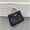 202 / New Leather Bag Women's Double Pocket Capacity Large Handbag Commuter Single Shoulder Crossbody Bag