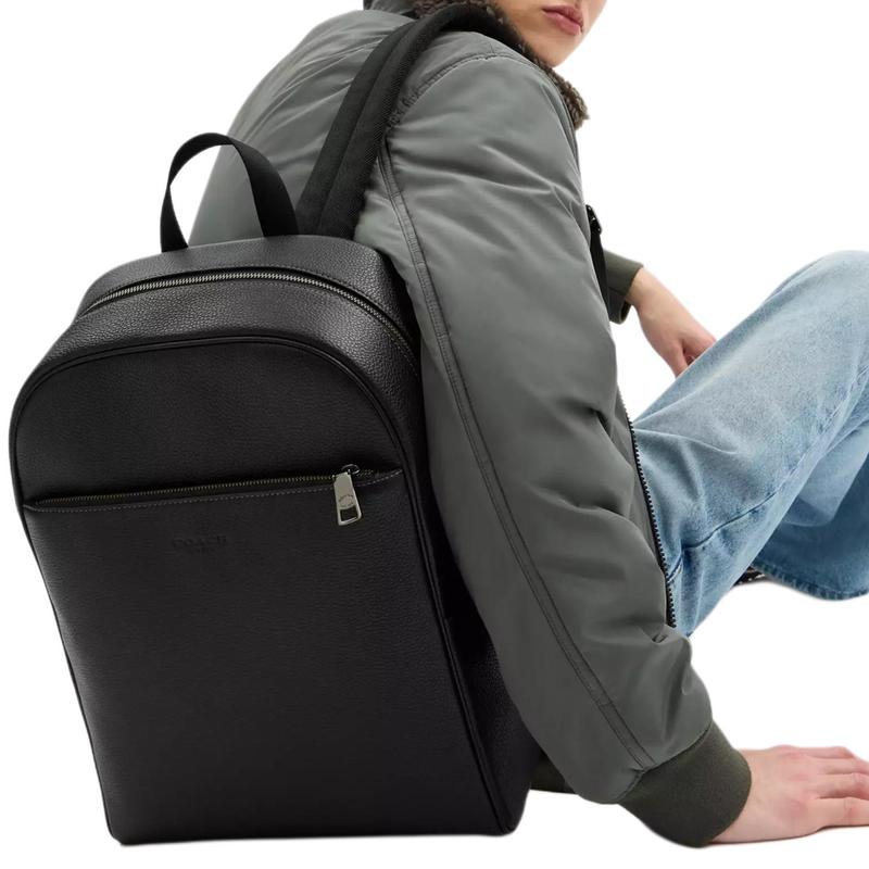 Coach OWEN 29 тисненый рюкзак большой вместимости из зернистой кожи большого размера мужской черный