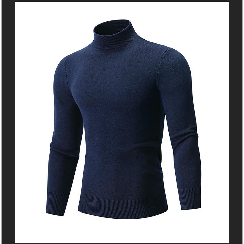 Men S Half Turtleneck Knit Sweater Solid Color Casual Spring Autumn
