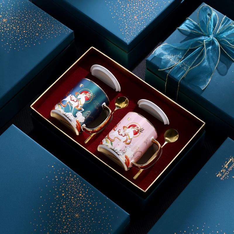 Пара чашек, Пара стаканов для воды, Послеполуденный чай, Набор подарочной коробки чашек в стиле гуочао, легкая роскошь