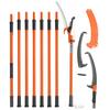 Manual Pole Saw, 7.3-27 ft Extendable Tree Pruner, Sharp Steel Blade and Scissors High Branches Trimming, Branch Trimmer with Lightweight 8 Fiberglass