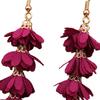 1 пара многослойных сережек-капель для пирсинга, тканевые серьги-крючки с кисточками и цветами, ювелирные изделия в подарок