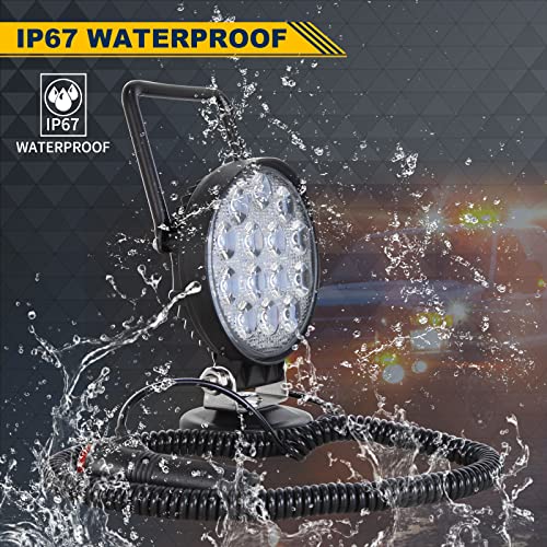 RIGIDON 4" 42 Вт светодиодный рабочий фонарь с магнитным основанием круглый водонепроницаемый прожектор 12 В 24 В 4x4 для кемпинга (42Р-ПМБ-Ф)