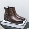 Модные мужские ботильоны черные коричневые боковая молния уличные тренировочные ботинки британская деловая мода ботинки челси размер 38-36 мужские ботинки