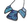 [J4231] - Designer Necklace 'Arabesques' Black Blue