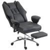 Executive Office Chair, Reclining Desk Chair with Footrest, Adjustable Armrests, Pet Friendly Faux Leather, Black