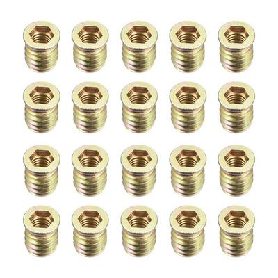 20 шт. M6 M8 M10 деревянная мебельная гайка из углеродистой стали с резьбой деревянные вставки