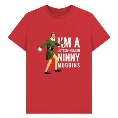 Elf Унисекс Взрослая футболка с графическим принтом Ninny Muggins