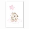 Pink Bear Moon Star Child Nursery Print Cartoon Animal Wall Art Canvas Painting Nordic Kid Baby Room Decoration Picture No Frame
