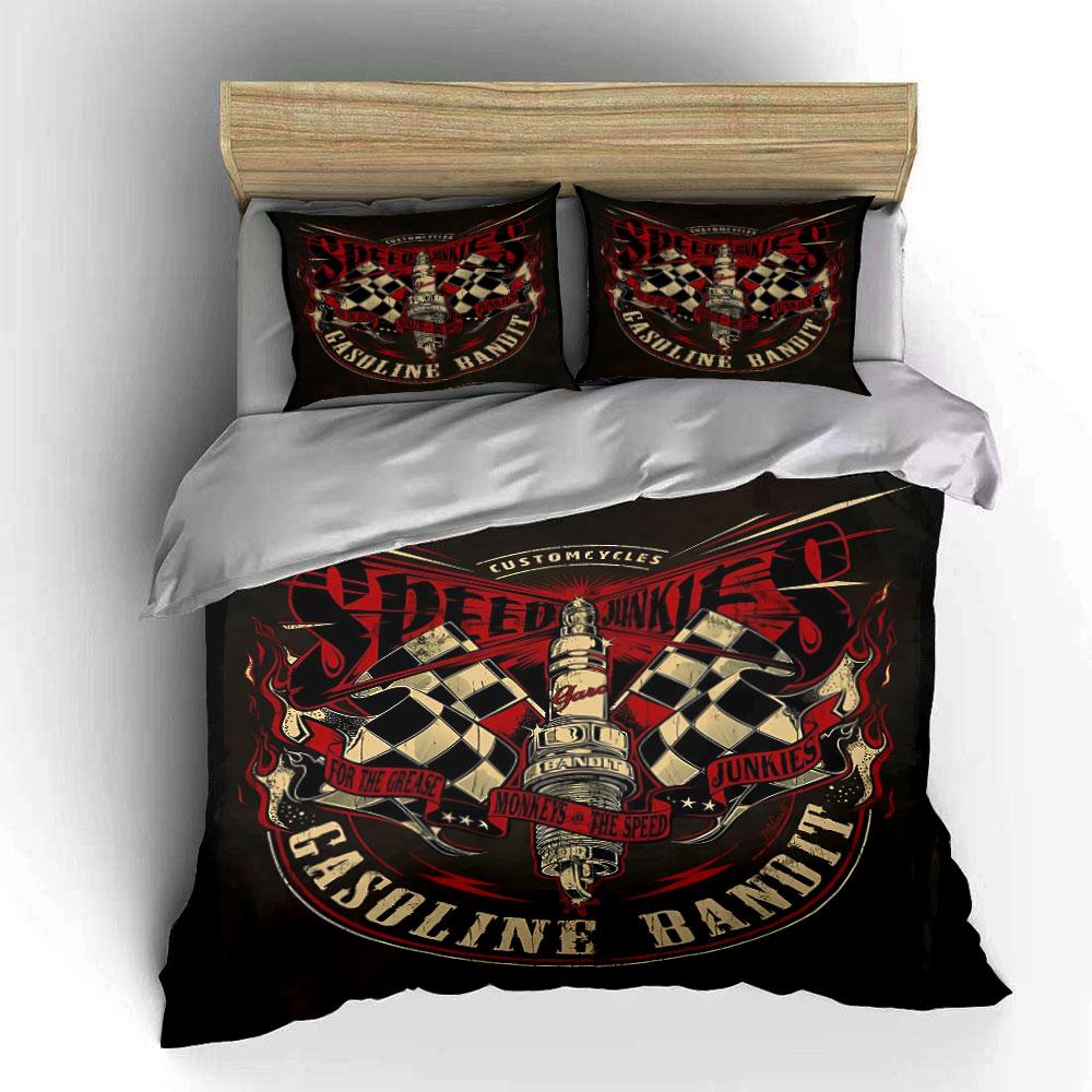 Speed Junkies Gasoline Bandit Bedding Duvet Cover Set Duvet Cover Pillowcases (1*Duvet Cover 2*Pillowcases, without duvet insert)