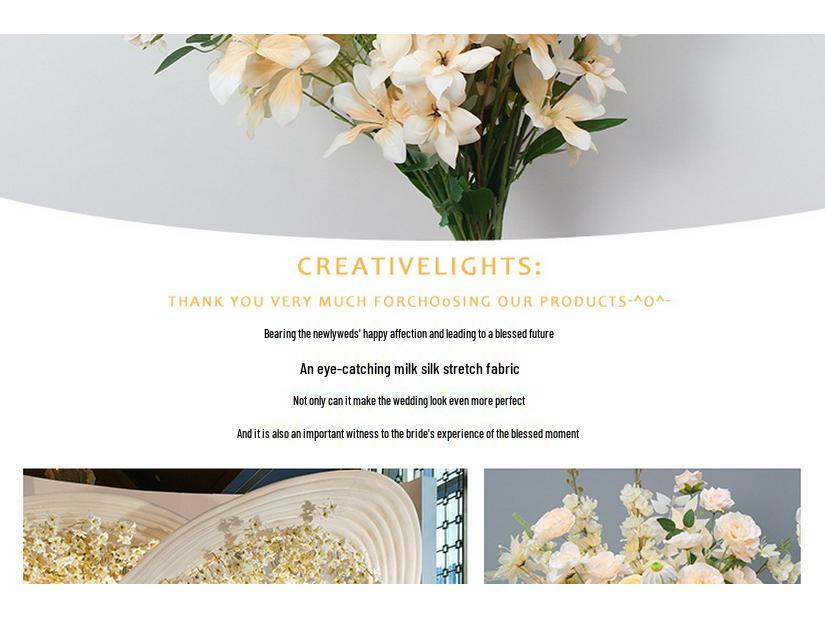 Свадебный декор из шелковых цветов шампанского - Искусственные элементы цветочного оформления потолка и прохода