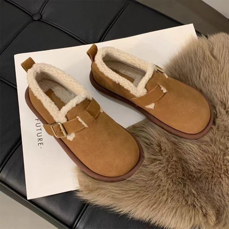 Ins super fire универсальные женские туфли Boken в стиле ретро с одной педалью на мягкой нескользящей подошве теплые шапочки