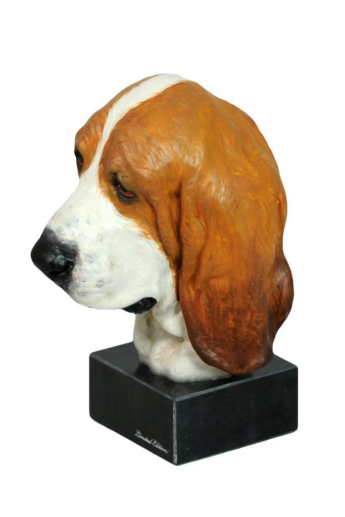 Basset Hound II - Painted Figurine, Statue, Figure, Made by the Artist, Brand Art-Dog