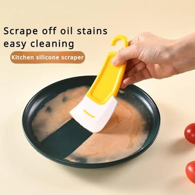 Инструмент для высокотемпературной очистки, приспособления для выпечки, 2 шт., прочный гибкий силиконовый скребок для масляных пятен, скребок для кухонной миски для мытья кастрюль