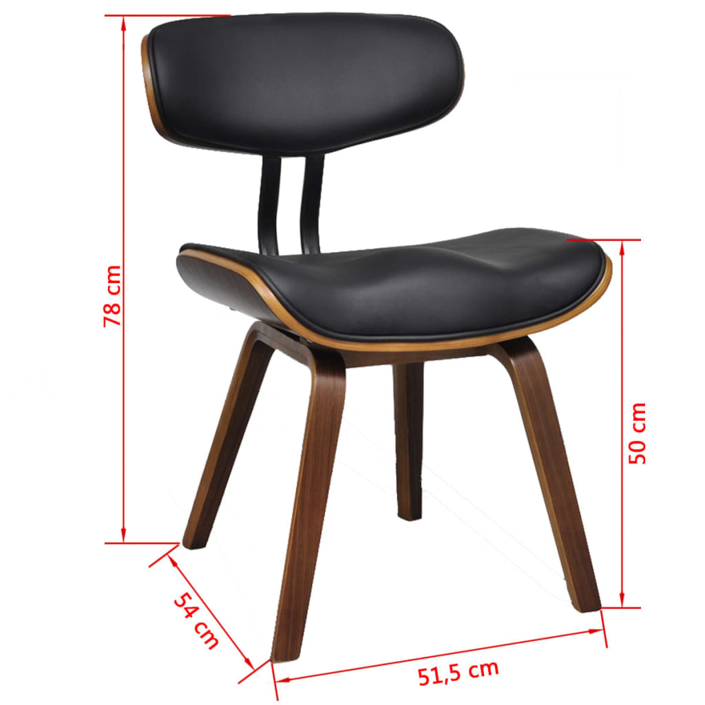 Dining Chairs 2 pcs Bentwood and Faux Leather