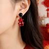 Серьги 'Guochao' Праздничная Радость Серьги с Характером Милые Мультяшные Трехмерные Серьги с Персонажами Новая Атмосфера Красные Веселые Серьги