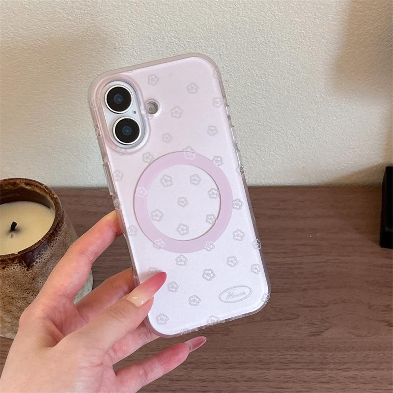 Чехол для iPhone 17/16 Pro Max, 15 Pro с цветочным дизайном на весь экран и магнитной застежкой для ранней весны