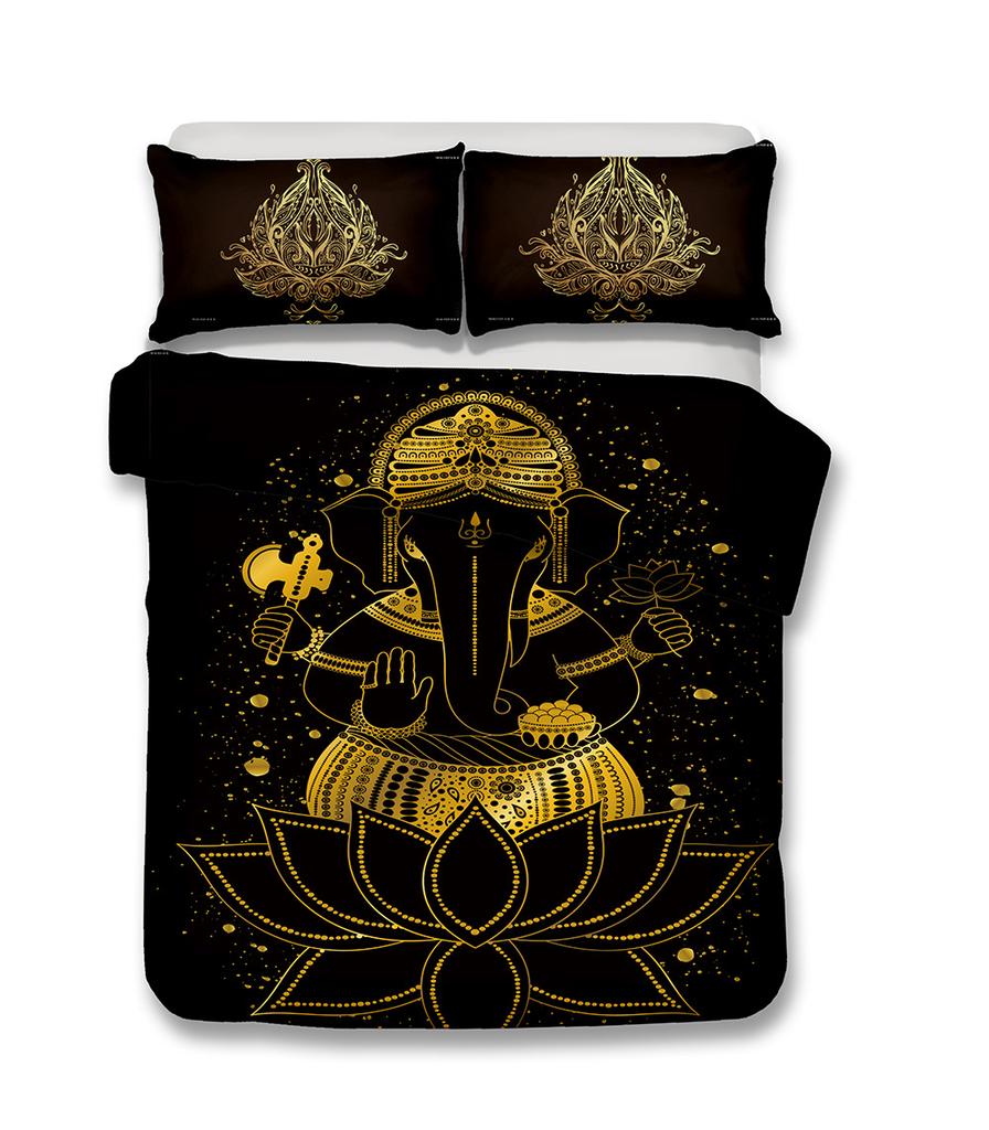 Комплект пододеяльника Будда Религия Стиль мандалы 3D-принт Пододеяльник Размер Кинг Квин Для детей Подростков Взрослых Полиэстер Комплект постельного белья