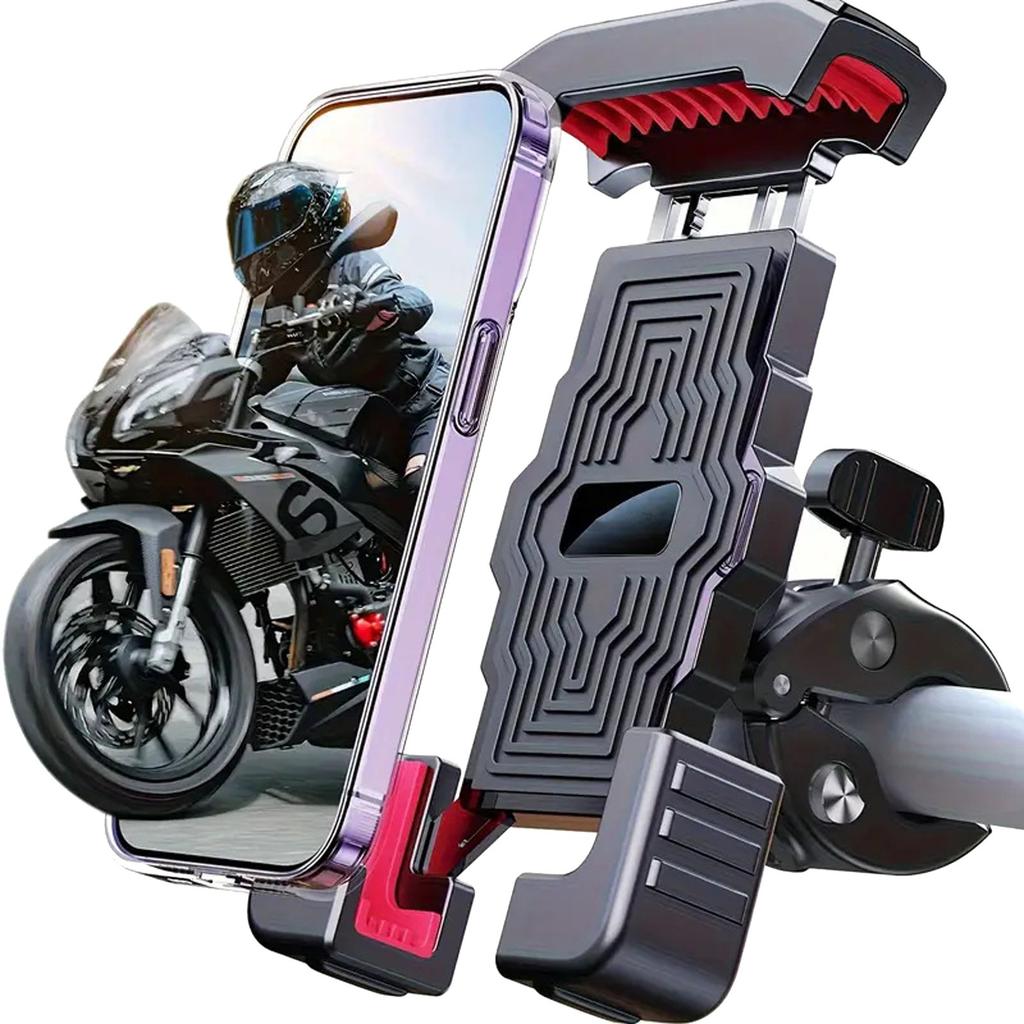 Motorcycle Navigation Frame Bike Holder 360° View Universal Bicycle Holder 4.7-7 Inch Mobile Stand Shockproof Bracket GPS Clip Mobile Phone Holder