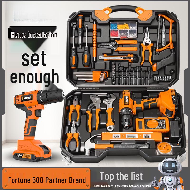 Многофункциональный набор инструментов электрика с дрелью и отвертками