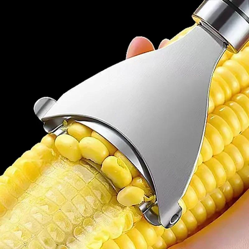 Stainless Steel Circular Corn Peeler with Serrated Blad Corns Peeling Machine Cob Shaver Planer Stripper Cutter Kitchen Tools