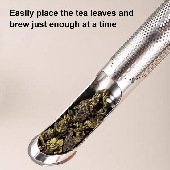Фильтр для чая из нержавеющей стали, ситечко для заваривания листового чая, с мелкими отверстиями, диффузор с интервалом для чая, трубка для заваривания чая для офиса и семьи