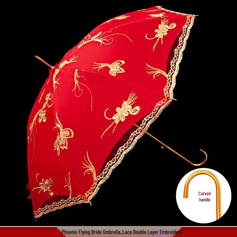 Красный свадебный набор зонтов для китайской свадебной церемонии и приданого