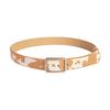 with Shine Rhinestone Punk Waistband Square Buckle Gothic Waist Belts Japanese Style Leather Belt
