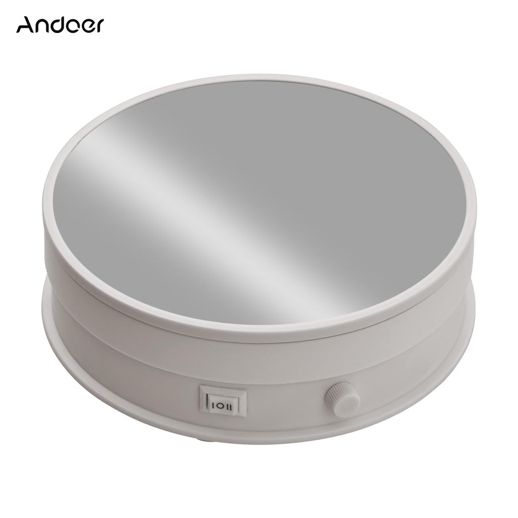 Andoer 6-inch Mirror Display Turntable Stand Motorized 360 Degrees Rotating 17-30S/R Stepless Adjustable